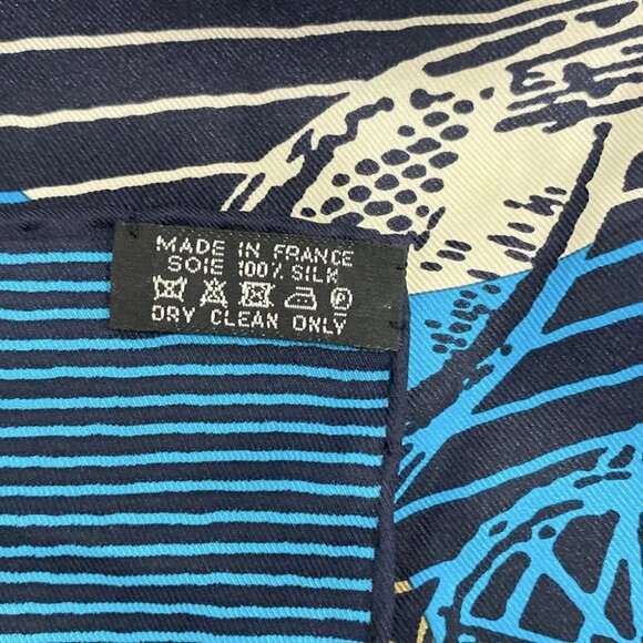 Auth HERMES Carre 70 - Black Light Blue Multi Scarf - Picture 2 of 6